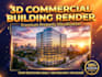 draw 3d commercial office building cgi real estate visualization rendering