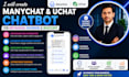 create manychat and uchat chatbot for instagram, facebook, and whatsapp