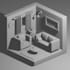 create a stylized isometric 3d scene
