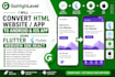 convert html website app to android and ios app using flutter webview sdk react