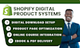 setup shopify digital product store downloads courses ebooks and automation