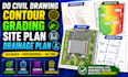 do civil drawing contour, grading, site plan, drainage plan