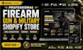 build firearm website gun website military website ammunition shopify store