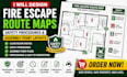 design fire escape route maps, safety procedures and assembly point layouts