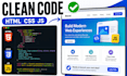 build a responsive landing page with HTML CSS and javascript