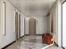 3d model render interior corridor design, lobby design staircase design hallway