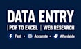 do fast and accurate data entry, PDF to excel, and web research
