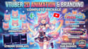 do vtuber 2d animation, vtuber banner design, vtuber logo design, vtuber package