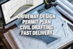 driveway grading drainage plan civil engineering site plan autocad cad