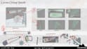 design game prop concept art with orthographic sheets and 3d blockout