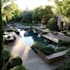 design landscape, terrace, backyard, pool, and patio