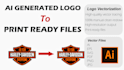 convert ai generated logo to print ready vector file