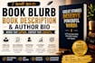 write book blurb, amazon kdp book description, author bio and kindle content