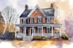 watercolor a house portrait