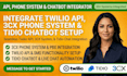 integrate twilio API, 3cx phone system tidio chatbot setup, vicidial sip trunk