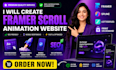 create framer scroll animation website seo print on demand lottiesfiles spline