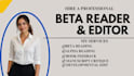 beta read and critique your manuscript and provide inline feedback
