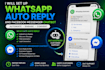 setup whatsapp auto reply and facebook messenger chatbot