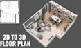 convert 2d house plan to 3d floor plan design architectural rendering 3d design