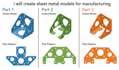design sheet metal parts and create laser cutting dxf files