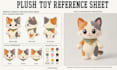 create custom plush reference sheet and stuffed animal tech pack
