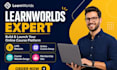 design a professional learnworlds online course website and lms website