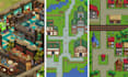 draw isometric pixel game art, 2d sprite sheet pixel background, pixel character