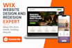 redesign wix website, fix wix website bugs, layout, and mobile responsiveness
