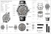 design 3d cad watch technical, luxury watch, skeleton watch technical drawing