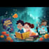 create a magical childrens book cover