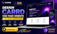 design carrd one page website and no code landing page