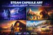 create steam capsule art and game art illustrations