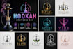 design a modern hookah lounge, bar, or restaurant logo