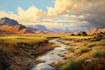 landscape with oil paints