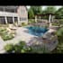 do backyard landscape design, garden, pool, patio, fireplace