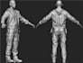 do digital human sculpt, high poly model, backpack model, human figure anatomy