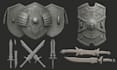 create 3d sword, shield and cosplay weapon, stl for printing