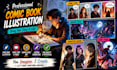 design custom comic panels, webcomics  character illustrations and manga art
