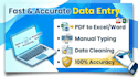 do fast and accurate data entry,excel,pdf