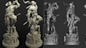 action figure design, 3d action figure statue articulated figure for 3d printing