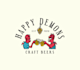make angel and devil playful burger logo