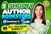 build shopify author bookstore bookvault lulu direct integrate book sale website