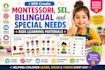 create montessori, sel bilingual and special needs kids learning materials