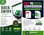 do accurate data entry, PDF to excel, and excel data typing