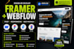 design or develop framer website with cms, webflow website animations and SEO