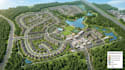 render 3d site urban plan, animate masterplan residential, subdivision community
