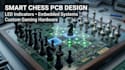 design electronic chess board pcb with led move indicators and embedded systems