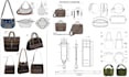 design handbags backpack purse wallets technical drawing and tech pack