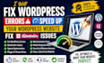 fix wordpress errors, speed up wordpress website and fix elementor issues