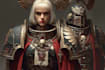 create epic grimdark sci fi character art inspired by warhammer 40k
